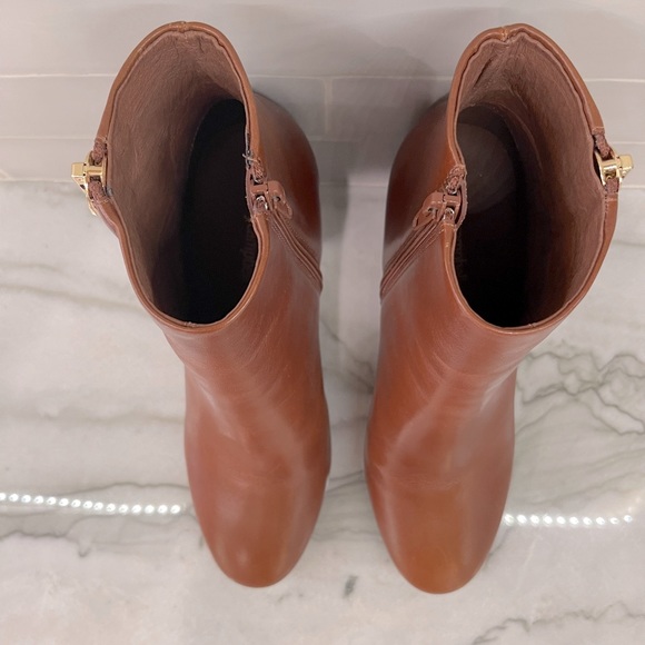 Jeffrey Campbell Prianka Zippered Heeled Bootie in Cognac size 8 - Picture 4 of 6